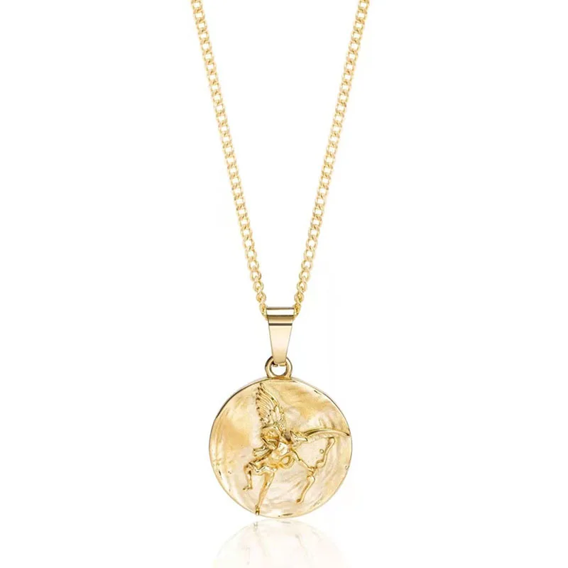

Joolim Jewelry PVD Gold EROS Myth Pendant Necklace Stainless Steel Necklace Wholesale