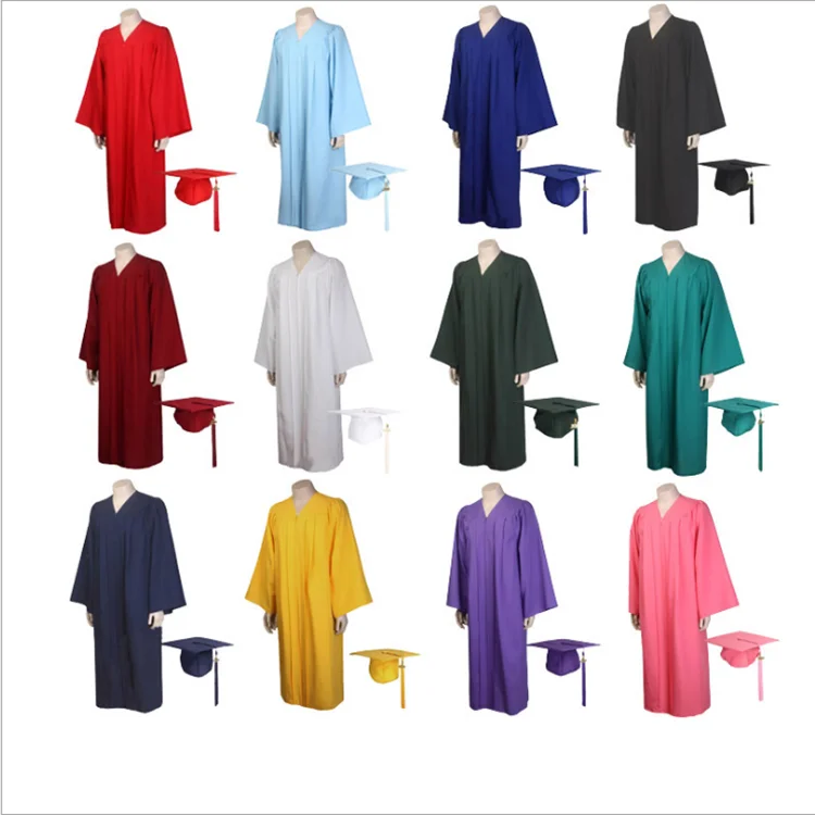 

2021classic American school uniforms torge graduation customized wholesale graduation gown for adults bachelor graduation gowns, Black,red,yellow,blue,green,pink and customized