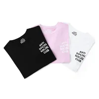 

100 Cotton Men girl T shirts High Quality Fashion Cheap Wholesale Custom Logo Anti Unisex T-Shirt Hip Hop Social Club shirt