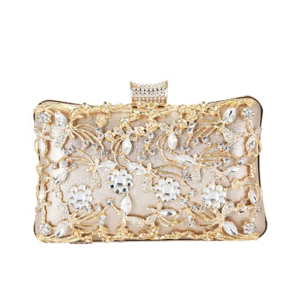 

New Fashion Dinner Bag European And American Ladies Handbag Diamond Banquet Clutch Bag Elegant Crystal Evening Bag, As picture