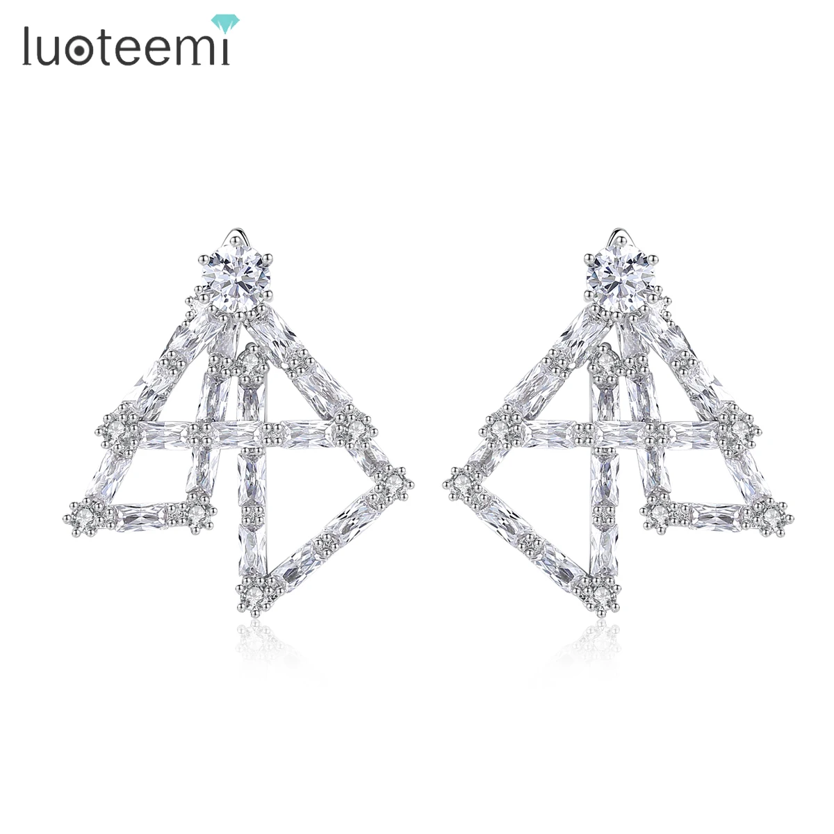 

LUOTEEMI Accessory Jewellery Earing Woman Jewelry Zircon Fashion Geometric Trendy Big Designer Earrings