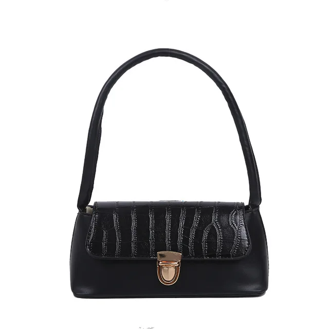 

2021 new vintage crocodile armpit bag simple all-match shoulder bag female baguette bag foreign style handbag