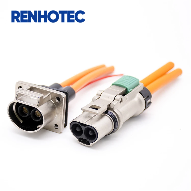 HVIL New Energy 2POS of 3.6mm 16A - 35A Straight Metal Plug Electric Vehicle Connector