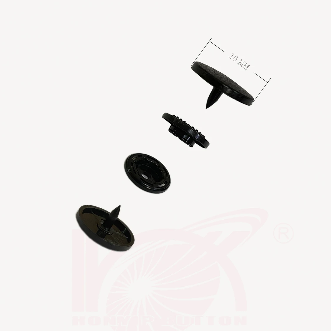 

factory wholesale colorful documents pouch t3/t5 /t8/ pin round button blank black plastic snap buttons