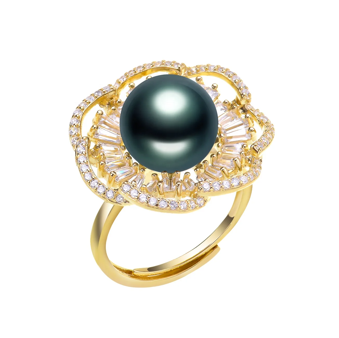 

2021 Popular Good Design Cultured Natural Tahitian Seawater Pearl S925 Silver  Pearls Ring For Mom