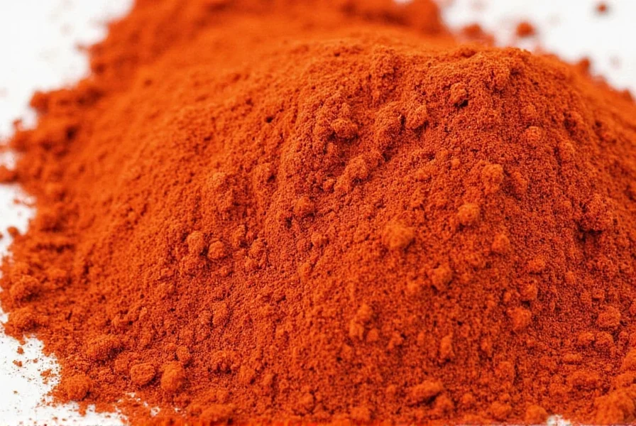 Close-up comparison of chili powder and cayenne powder in spice jars showing color differences
