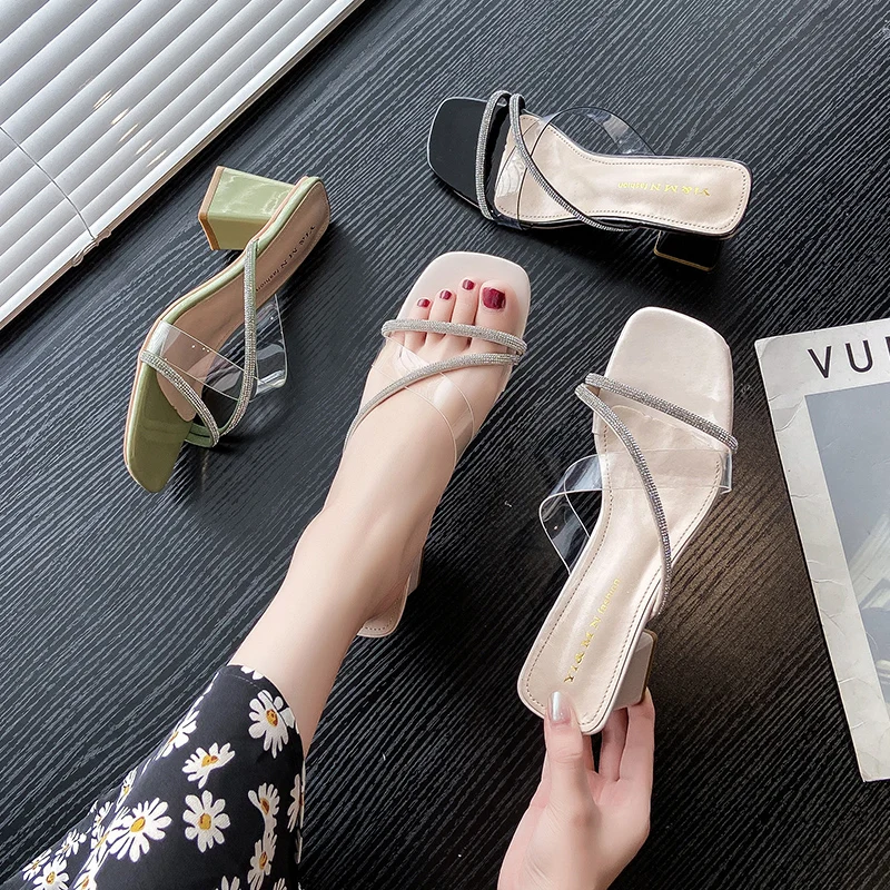 

Pu Leather Slipper Socks Dust Duster Mop Slippers Peep Toe Heels With Your Logo Women European Remarkable For Fashion 2020 Hot