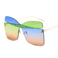 

2020 Female Trendy Large Frame Double Cross Film Sunglasses Sun Glasses