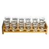wholesale Stable bamboo wooden beer Glass Serving Trays Holder Display spice Racks with 12 Holes
