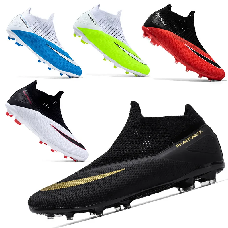 

2021 Latest Design Products FG Football Boots Outdoor High-Top Soccer Shoes Men's Athletic Shoes, Black