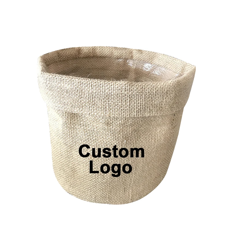 

Custom Design Round Bottom Burlap Flower Plant Sack Jute Hessian Gardening Bags For Vegetable