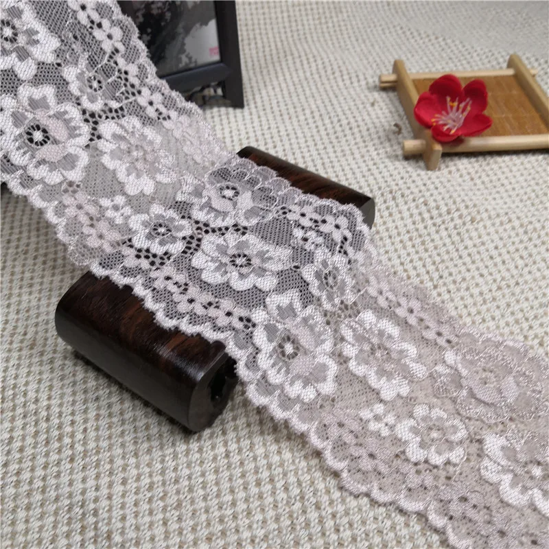 

Width 8cm narrow white lace trim Stretch lace edge white and pink 2 colors