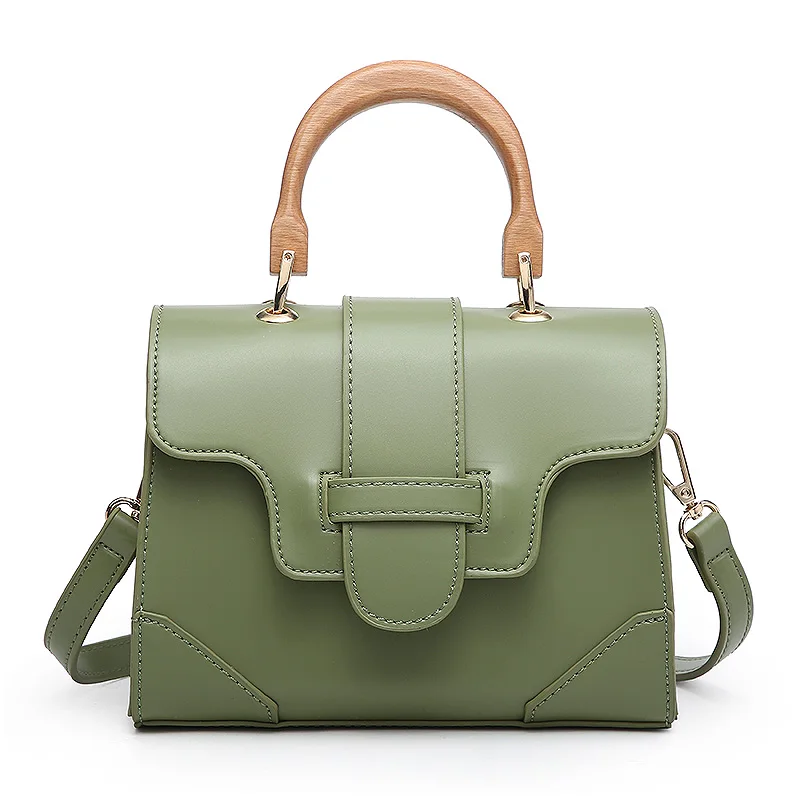 

2020 Hot Sale New Design Wooden Handle Handbag Ladies Shoulder Bag Quality Leather Tote Bag, Coffee,black,brown,khaki,green,oem