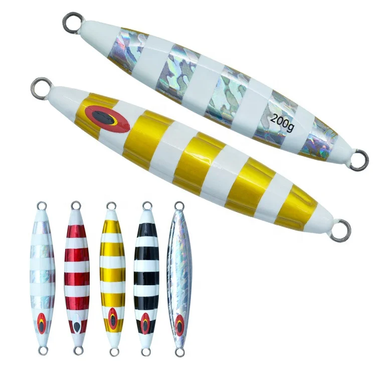 

high quality 200g slow pitch luminous jig fishing jigs saltwater jig lure fishing lures metal, Original
