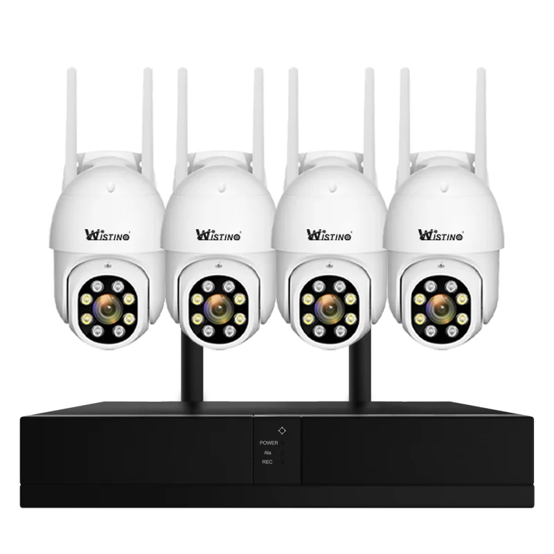 

Wistino 4MP Dome Nvr Colorful Night Vision Ip Camera Two Way Audio 4ch PTZ Wifi Security Camera System