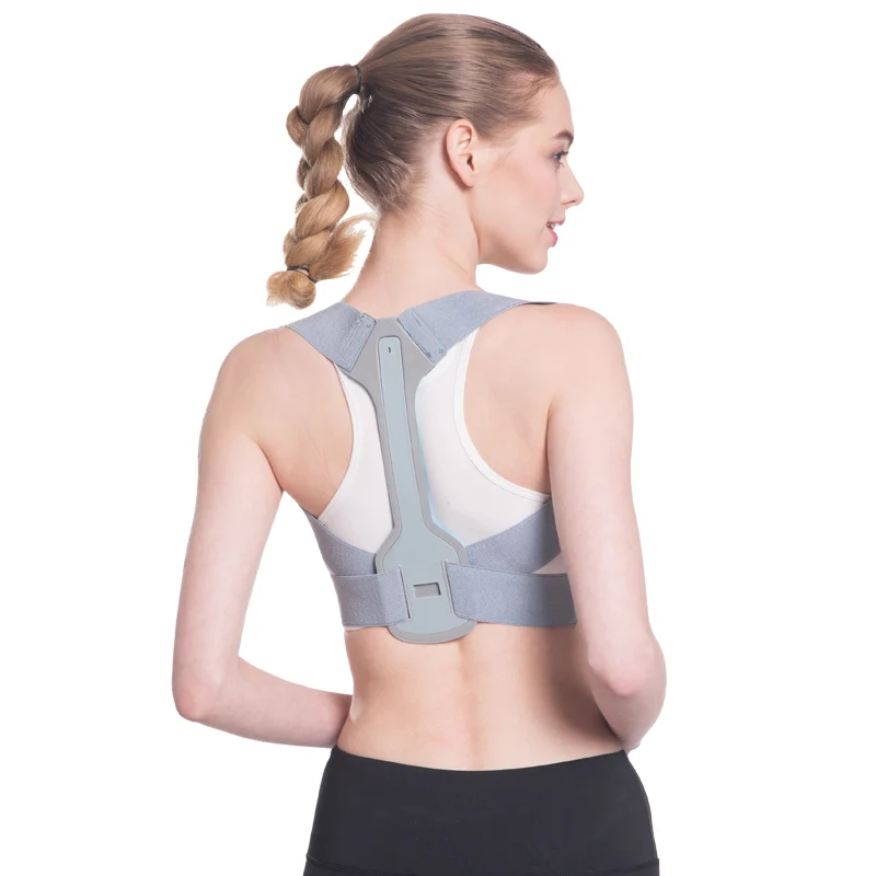 

breathable Customized Logo Accept Back Posture Corrector Belt back support for woman man and children, Grey