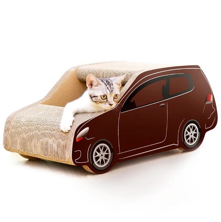 

car shaped corrugated cardboard cat scratcher