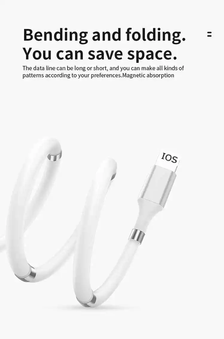 Magnetic Storage Cable 2.4A Micro USB Cord Fast Charging Magnet USB Type C Mobile Phone Charge Cable - ANKUX.COM
