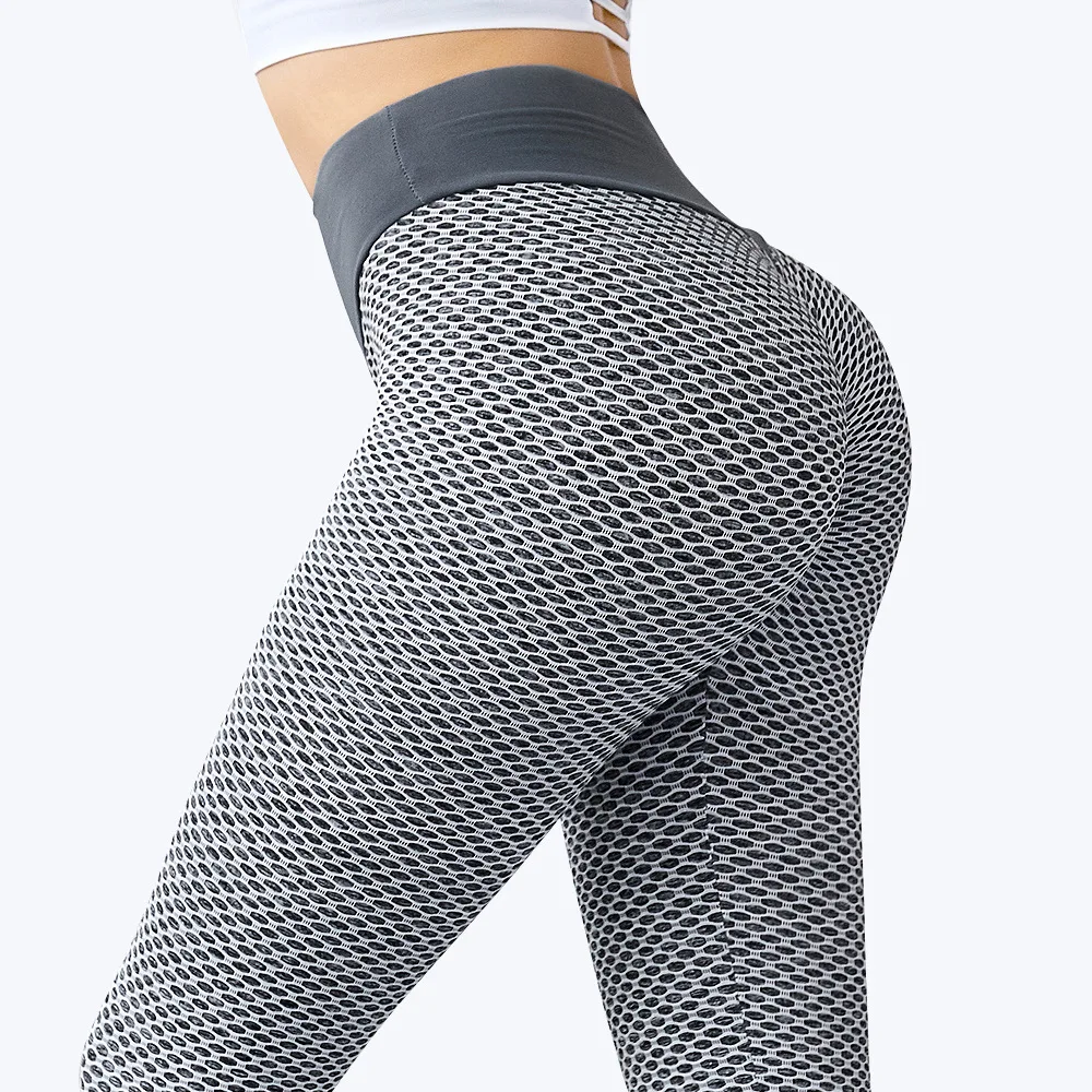 

Women Gym Seamless Fitness Butt Lifting High Waist Trainer Workout Running Yoga Pants honeycomb knitting Yoga Leggings