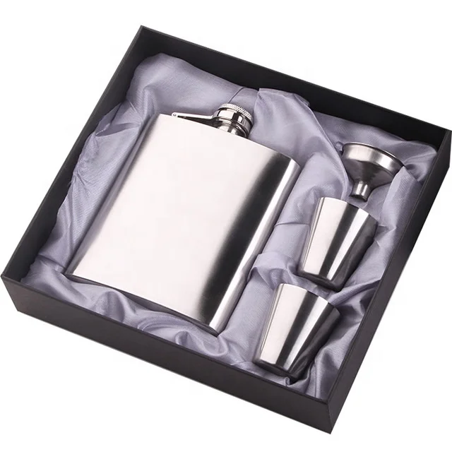 

Portable Stainless Steel Hip Flask 7oz Flagon Set Pocket Flask Whiskey Bottle Alcohol Holiday Gifts, Customized color