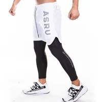 

Fitted Gym 2 Pieces Men Sports Running Training Jogger Pants With Mezzanine Pocket