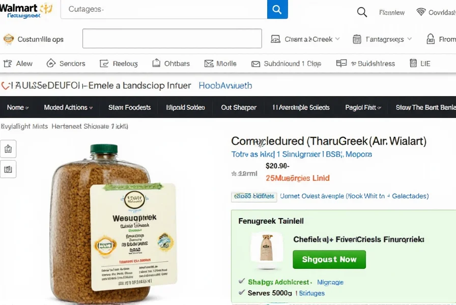 Walmart spice aisle showing fenugreek seeds and powder next to other spices