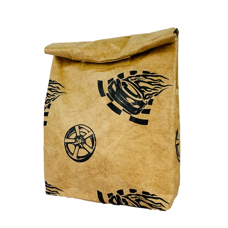 

Custom design Eco-friendly Washable Kraft Paper Lunch bag, Customized color