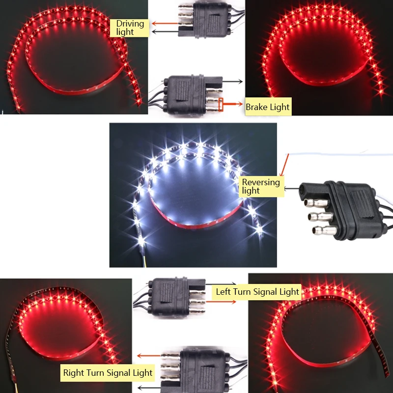 
49 inch truck tailgate light strip flexible bi-color 12V 2835 70SMD LED turn signal light 