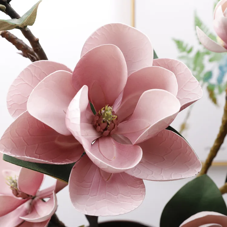 X164 Wholesale Ornaments Highgrade Fake Eva Magnolia Branch Simulation