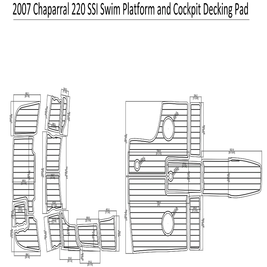 

2007 Chaparral 220 SSI Swim Platform and Cockpit Pad Boat EVA Teak Decking 1/4" 6mm