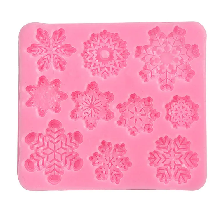 

Y2978 Snowflake silione cake molds christmas snowflake silicone molds for cake decoration, Pink