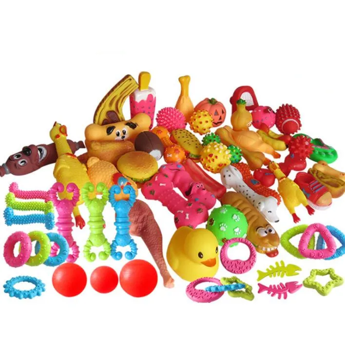 

2021 Wholesale Rubber Pet Toys Assorted Kinds Soft Squeaking Assorted Cat Dog Pets Toys and Accessories