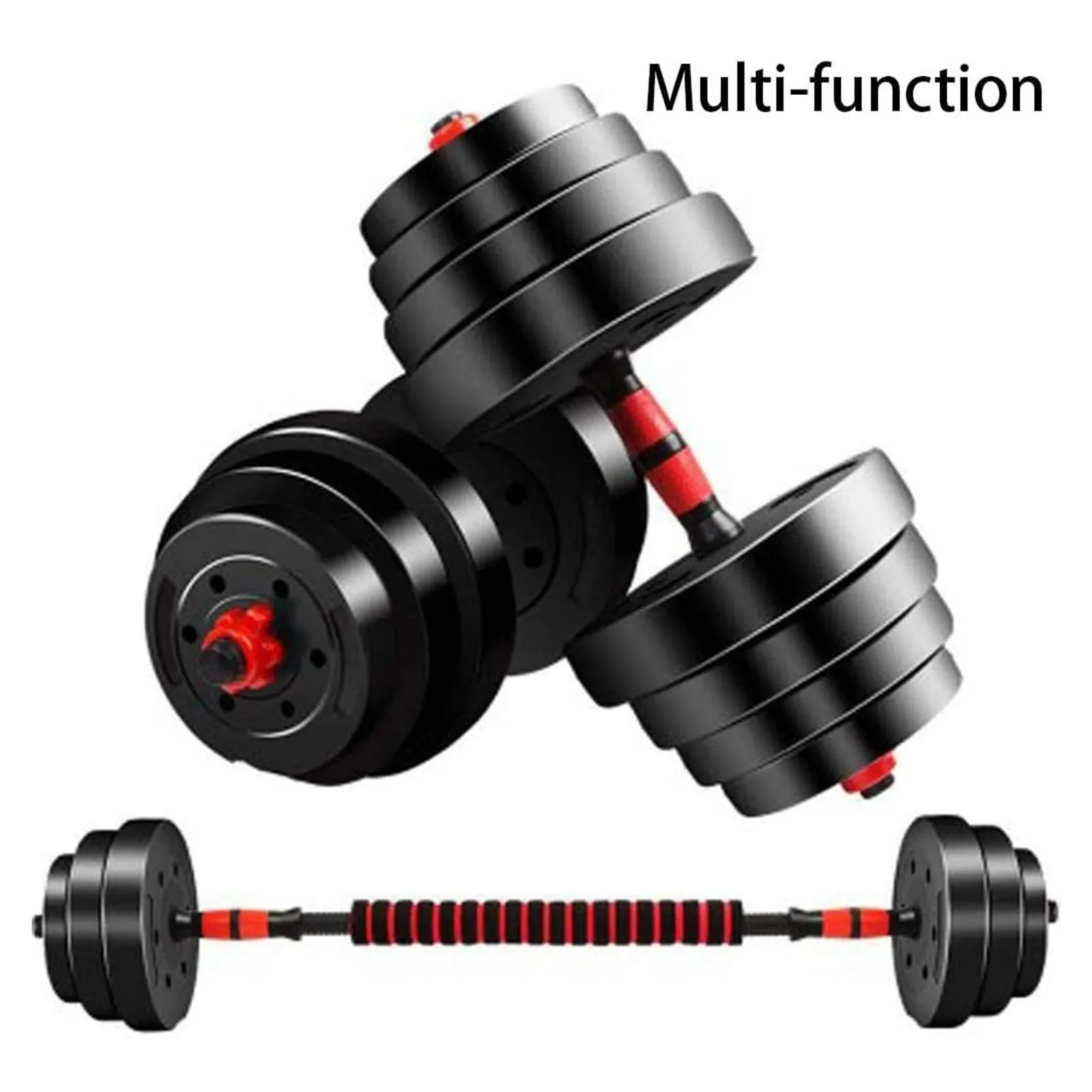 

A Set Of Adjustable Weight Lifting Handles 2pc Bars+1pc 40cm Dumbbell Connector Weightlifting Fitness Equipment #k