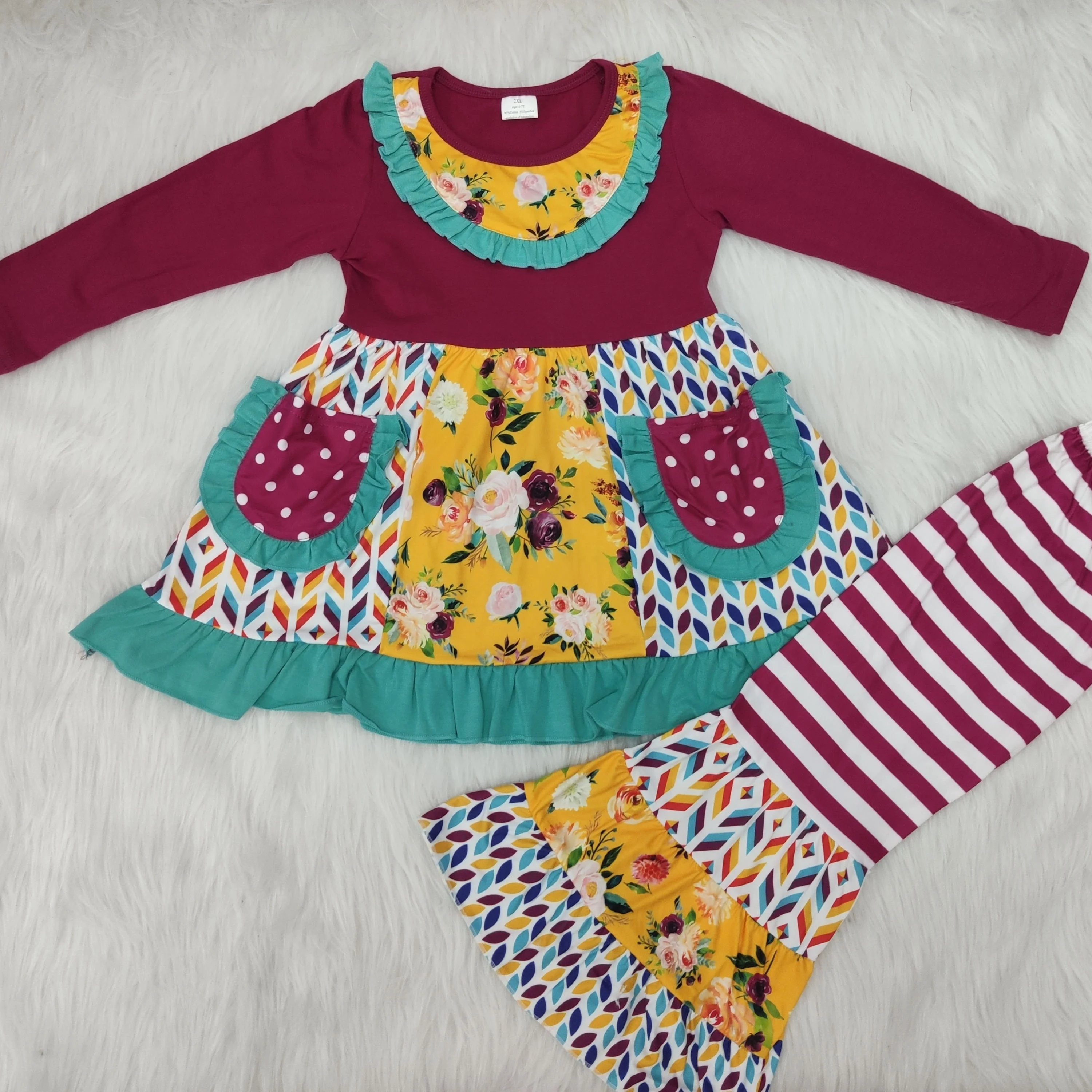 Wholesale cute baby fashion outfits kids clothing set girls fall boutique outfits