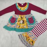 

Wholesale cute baby fashion outfits kids clothing set girls fall boutique outfits