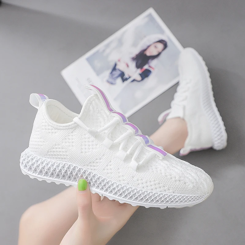 

New Style Knitted Coconut Shoes Walking Casual Shoes Ladies Sneakers