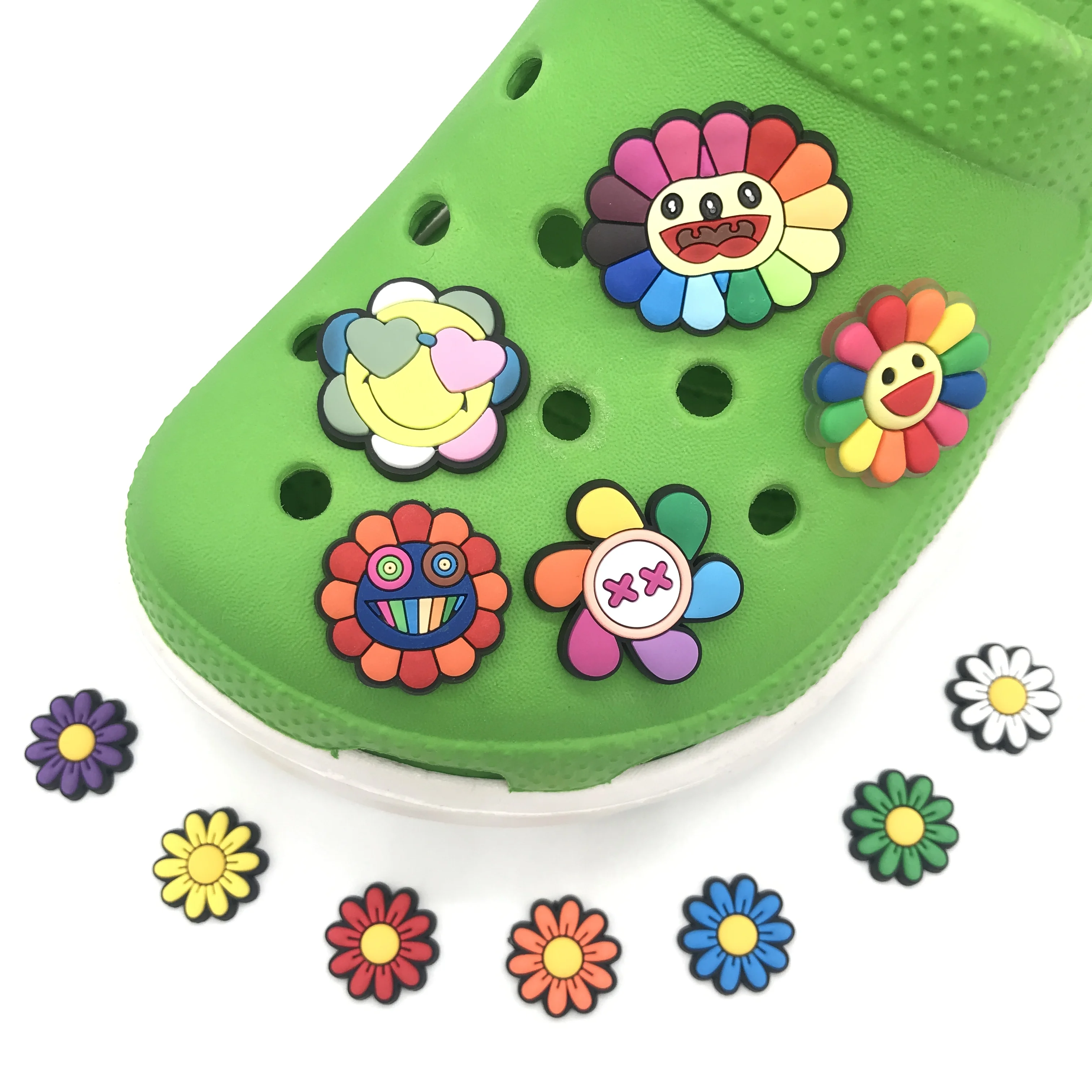 

Rainbow flower lollipop Popsicle custom children's party gifts croc shoe charms, Picture