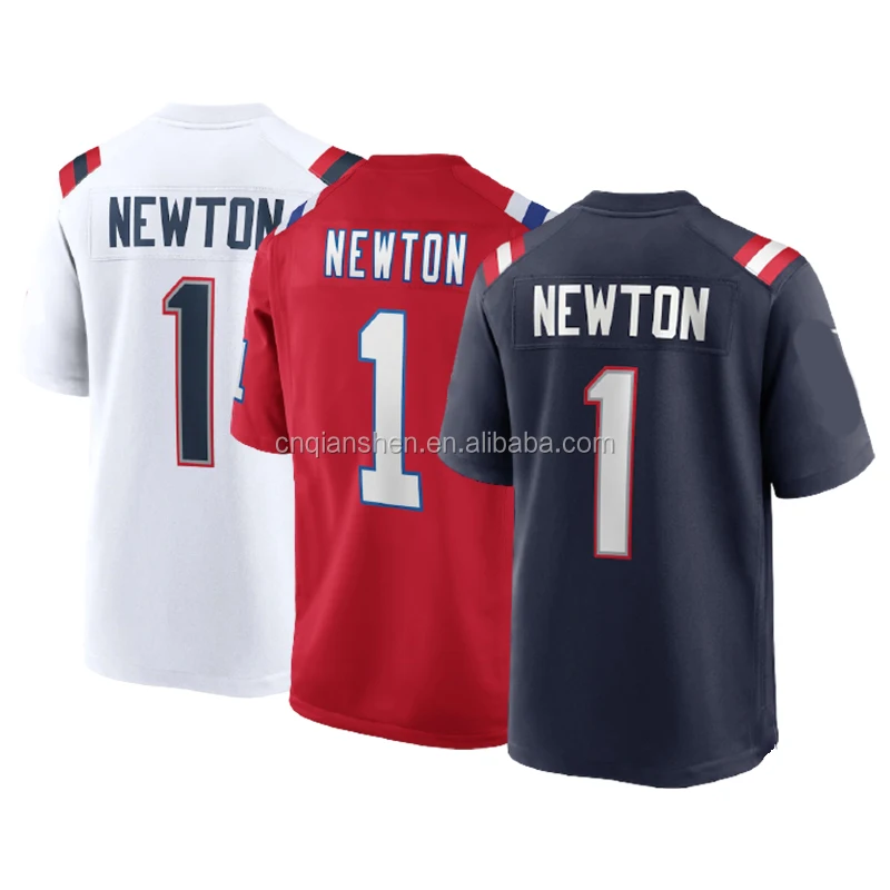 

Cam Newton 1 American Football Club Uniform Jersey Top Quality 3D Embroidery Mens T shirt Wear Drop Shipping Wholesale