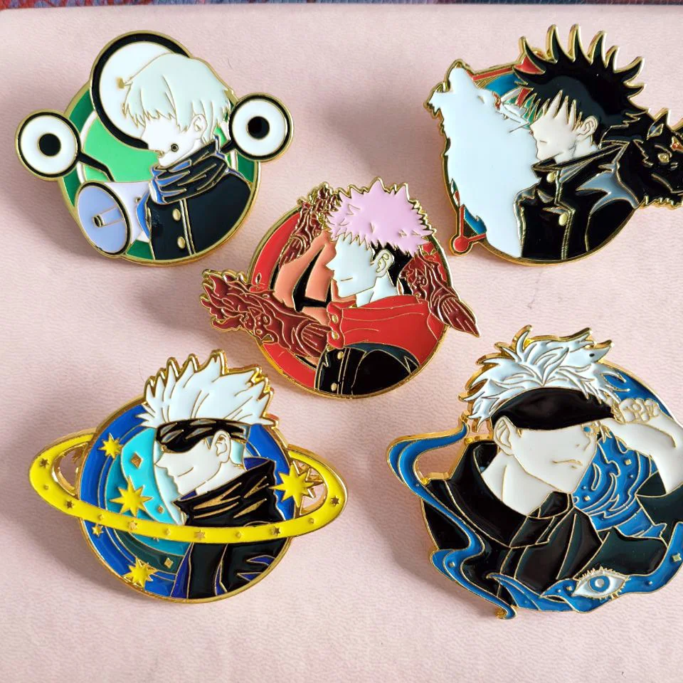 

8 Styles Japanese Anime Jujutsu Kaisen badges Metal Enamel Brooches Pins For Animation Fans Gifts, Picture color