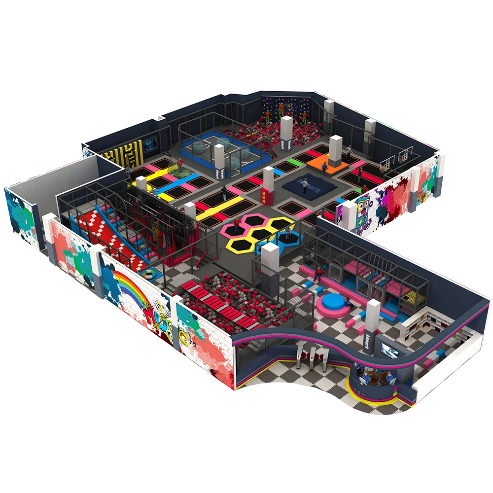 

Large custom professional commercial bungee jumping trampoline kids Indoor playground Trampoline Park, Customized color