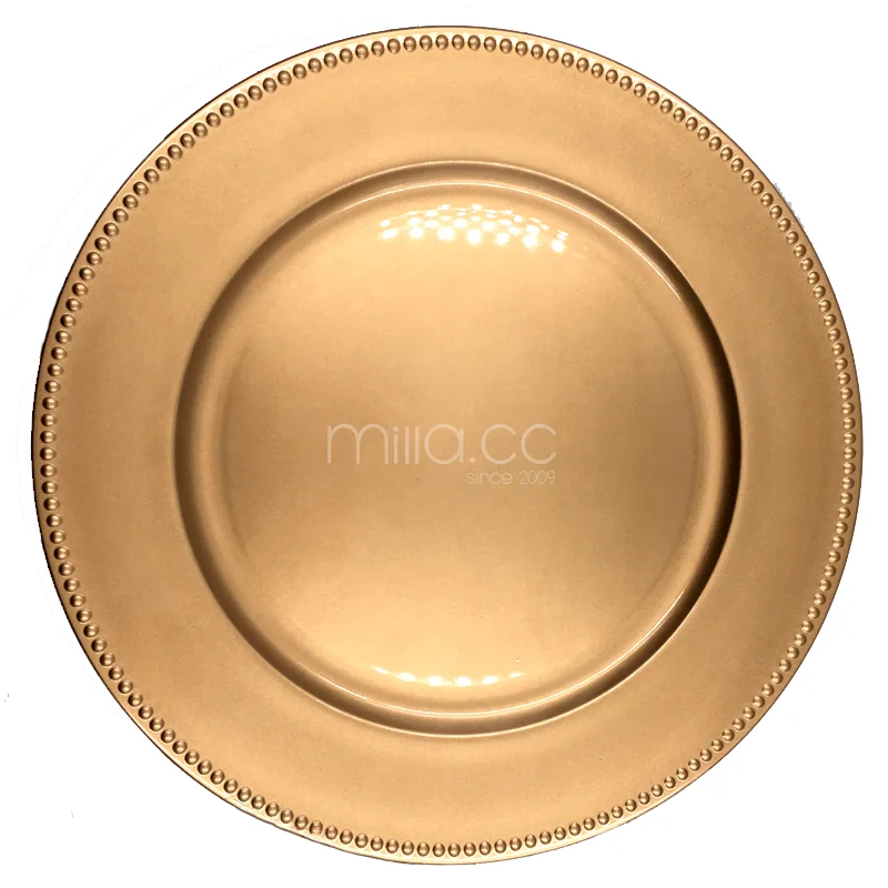 

Wholesale cheap wedding gold charger plates, Gold, silver, red, blue, rose gold, etc.