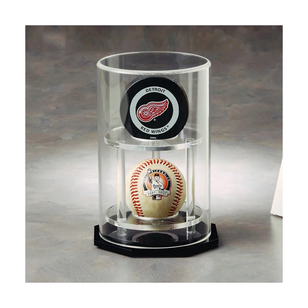 New Arrival Clear Cylinder Baseball Holder Single Acrylic Ball Display