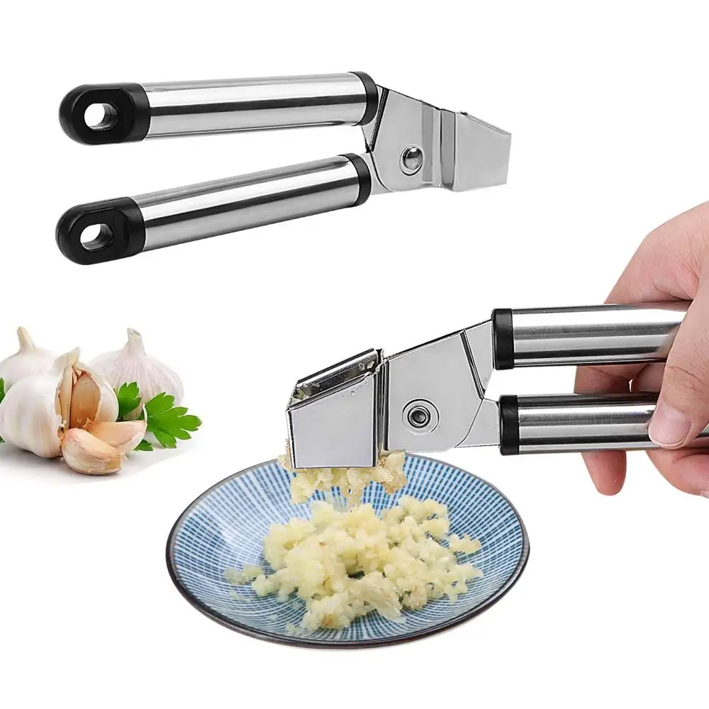 

Kitchen Tools Detachable Ginger Presser Slicer Masher Stainless Steel Easy To Clean Garlic Press Manual Quick Garlic, As photo