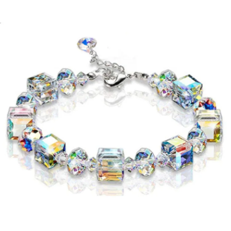 

New Arrival Cube Crystal Beads Bracelet for Women Jewelry Factory Wholesale