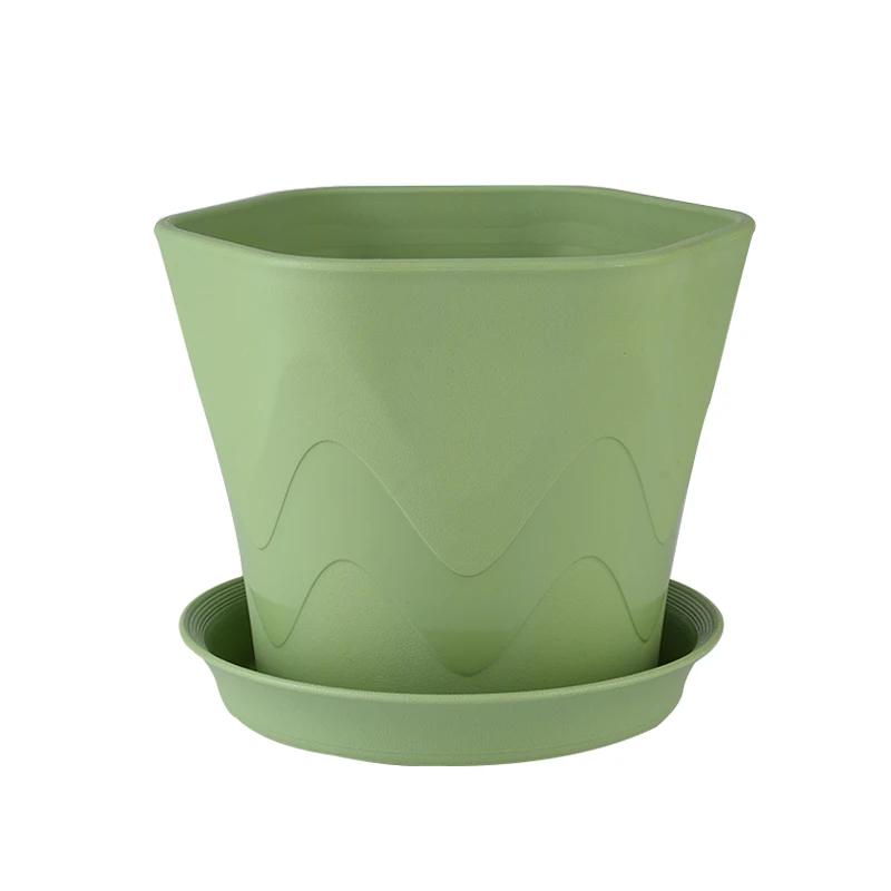 

Garden supplies sexangle minimalist flower pot High end plastic size can be customized, Bottle green