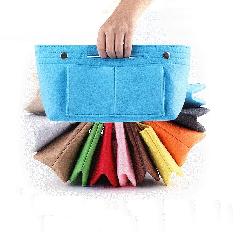 

Portable Multi-functional Purse Storage Bag Handbag & Tote Divider Shaper Women Girls Felt Organizer Insert Bag for Travel, Beige