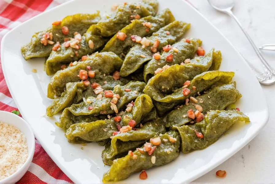 Ingredients laid out for preparing stuffed grape leaves