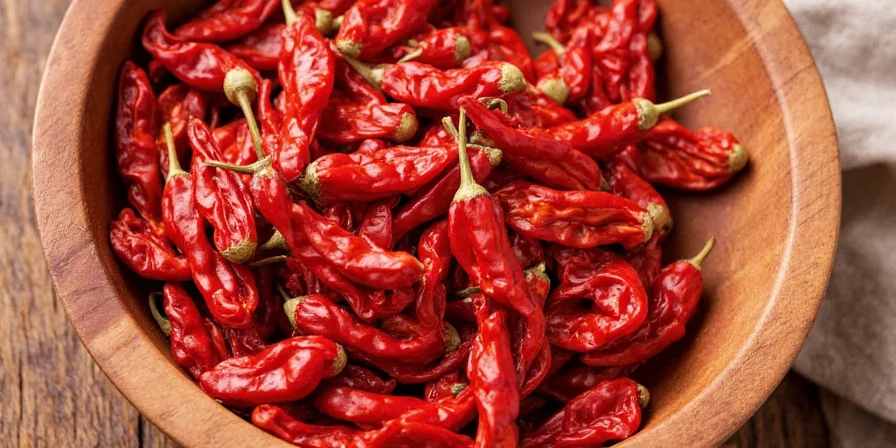 Chef smiling with a handful of dried chilies