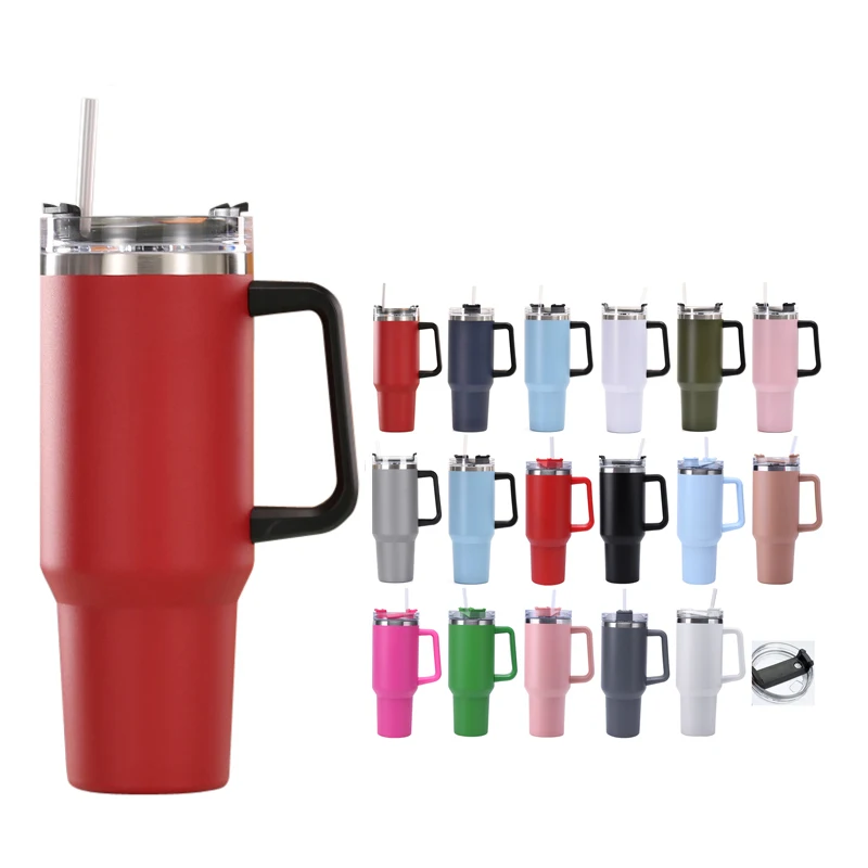 

Beauchy hot sale wholesale bulk travel mug custom stainless steel simple modern 40 oz tumbler with handle and straw lid