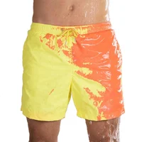 

2019 hot Newest fashion discoloration by water or heat men's color changing gym sport swim trunk beach board shorts